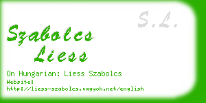 szabolcs liess business card